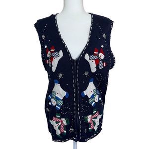 Bobbie Brooks Christmas snowman vest Large.